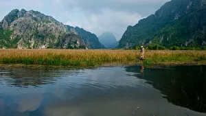 Images Dated 2nd November 2014: Vietnam - Van Long lagoon landscape