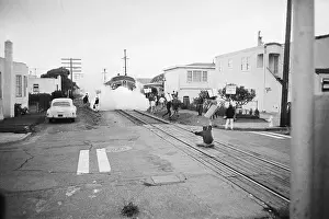 Vietnam War Protester Sitting on Train Tracks