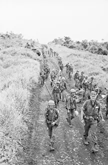 Special Forces Prints: Vietnamese Marching Toward Pleiku