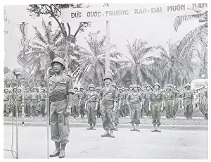 Vietnamese Military Formation at Attention for Official Oath of Allegiance