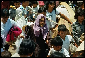 Vietnamese Refugees Escaping Battle