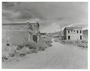 Nevada Prints: View of Abandoned Town Buildings