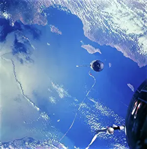 View of Agena Target Vehicle in Sky