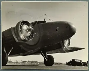 View of Airplane Nose with Propellers Spinning