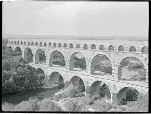 Nimes Prints: View of Aqueduct in France