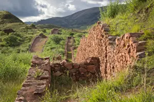 View of Archaeological ruins of Pikillacta in Peru