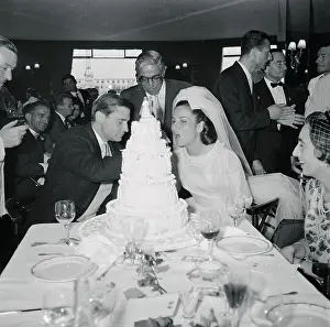 View of Aristotle Onassis at Reception of Princess Lee Radziwill's Niece