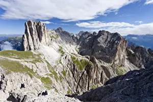 Rosengarten Prints: View during the ascent to the Croda Rossa in the Rose Garden Group over the Croda Rossa via ferrata