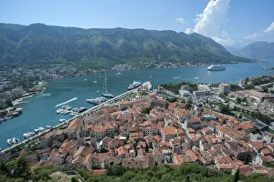 Images Dated 28th July 2016: View of Bay of Kotor and Old Town, Kotor, Montenegro