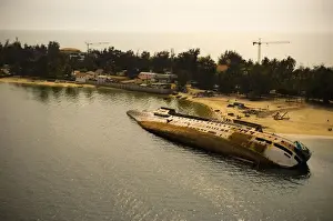 A View of the Bay with and Old Shipwreck on its Side