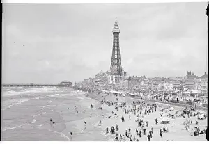 Lancashire Prints: View of Beach at Blackpool