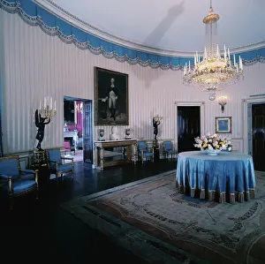 View of Blue Room Inside White House