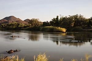 Images Dated 18th May 2013: View over the border river of Kunene towards Angola, Kaokoland, Kunene Region, Namibia