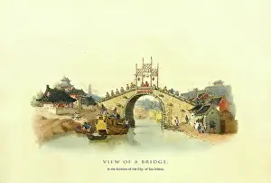 Chinese Prints: View of a Bridge
