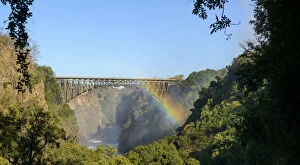 Images Dated 24th June 2014: View of Bridge across the Zambezi River and Batoka Gorge from the path to The Boiling Pot