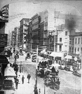 Wires Prints: View Of Broadway In New York