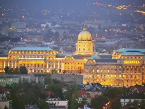 Royal Palace Of Buda Prints: View of Buda Castle at night