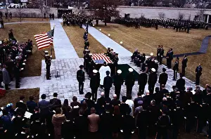 View of Burial Ceremony for Harrys Truman