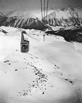Cable Prints: View of Cable with Mountains in Background