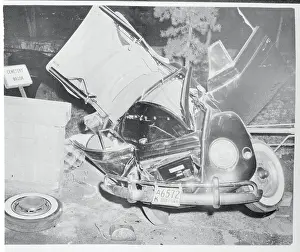 Connecticut Prints: View of a Car Destroyed in a Deadly Crash