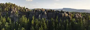 View from Carola Rocks near the Affensteine Rocks in the Elbe Sandstone Mountains, Saxony, Germany, Europe