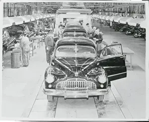 Flint Prints: View of Cars on Assembly Line at Buick Plant