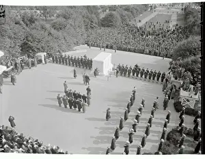Edwin M Prints: View of Ceremony at tomb of The Unknown Soldier