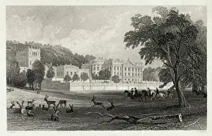 Devon Prints: View of Chatsworth, Derbyshire Seat of The Duke of Devonshire