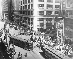 Trolley Prints: View Of Chicago Street