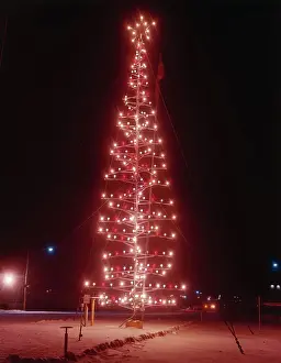 View of Christmas Tree Made of Metal Pipes