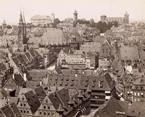 View of the city of Nuremberg in 1890, Bavaria, Germany, Historical, digitally restored reproduction from a 19th century original