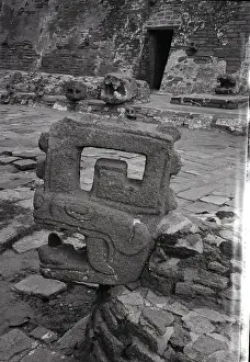 Pyramid Prints: View Of Coiled Snake Sculpture In Mexico