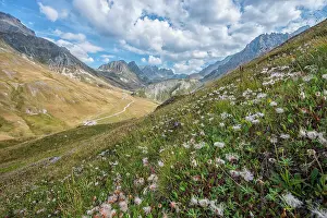 Alps Prints: View of the Col du Galibier mountain pass, Savoie, France