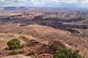 View of the Colorado River Canyon as seen from the Grand View Point, Canyonlands National Park, Moab, Utah, USA