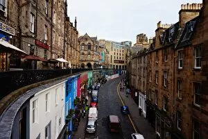 Images Dated 28th October 2016: View on Colourful Victoria Street, Cars, Edinburgh, United Kingdom