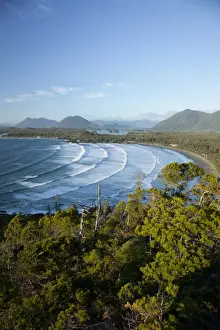 Rain Forest Prints: The View Of Cox Bay And Surrounding Mountains And Temperate Rainforest Near Tofino