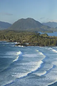 The View Of Cox Bay And Surrounding Mountains And Temperate Rainforest Near Tofino