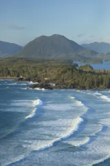 Cox Bay Prints: The View Of Cox Bay And Surrounding Mountains And Temperate Rainforest Near Tofino; British Columbia Canada