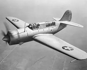 Columbus Prints: View of Curtiss Helldiver Flying