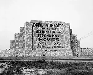 Camden Prints: Back View of Drive-In Movie Screen