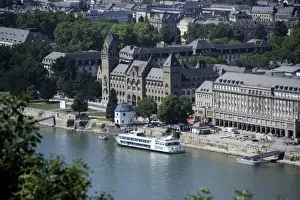 Trips Prints: View from Ehrenbreitstein Fortress, Koblenz, Rhineland-Palatinate, Germany, Europe