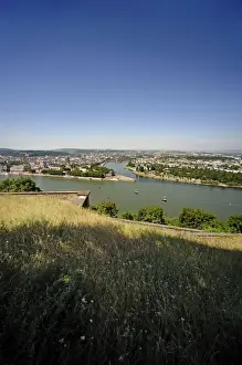 Palatinate Prints: View from Ehrenbreitstein Fortress, Koblenz, Rhineland-Palatinate, Germany, Europe