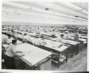 Farmingdale Prints: View of Employees Inside Engineering Plant