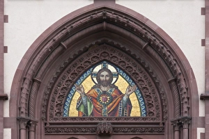 Images Dated 10th September 2014: Detail view of the entrance portal, Herz Jesu Kirche church, historism, consecrated in 1887