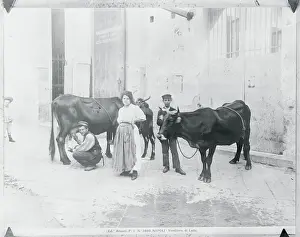 Naples Prints: View of Family During Cow Milking