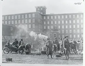 Work Break Prints: View of Guardsmen Taking Break Near Buildings