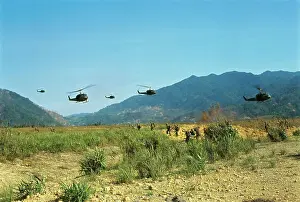 A Shau Valley Prints: View of Helicopters Landing