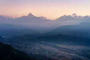 Images Dated 25th November 2016: View of the Himalayas from Sarangkot, Pokhara, Nepal