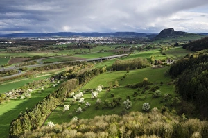 Images Dated 22nd April 2012: View from Hohenkraehen Mountain over the spring-like Hegau landscape
