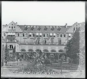 Konstanz Prints: View of Hotel Insel with Garden